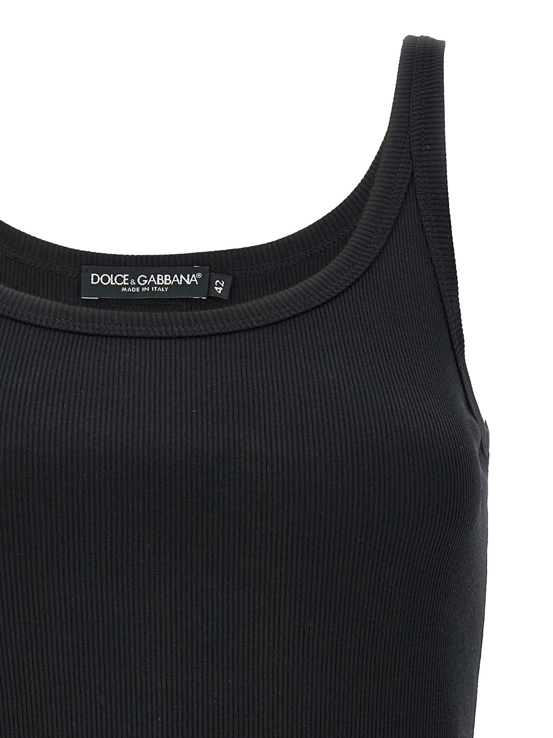 Dolce & Gabbana Ribbed Tank Top Tops - Black | 0aff5a2928a6e50597423e5f0f74fa376757ab6e