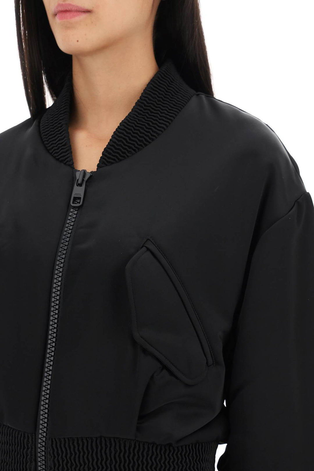 Charmeuse Bomber Jacket With Draped Sleeves - Dolce & Gabbana - Women