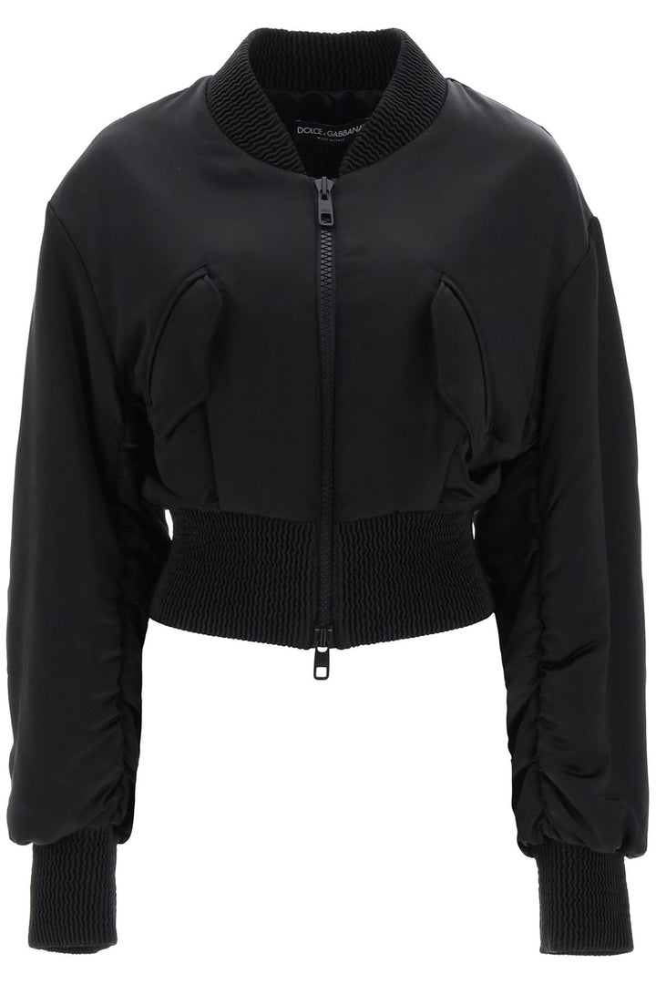 Charmeuse Bomber Jacket With Draped Sleeves - Dolce & Gabbana - Women