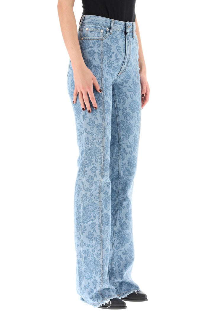 Flower Print Flared Jeans - Alessandra Rich - Women