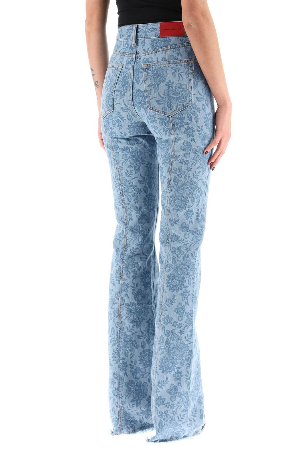 Flower Print Flared Jeans - Alessandra Rich - Women