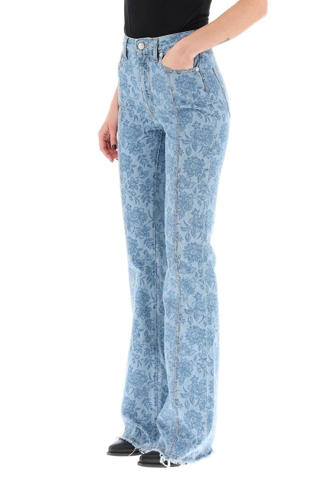 Flower Print Flared Jeans - Alessandra Rich - Women