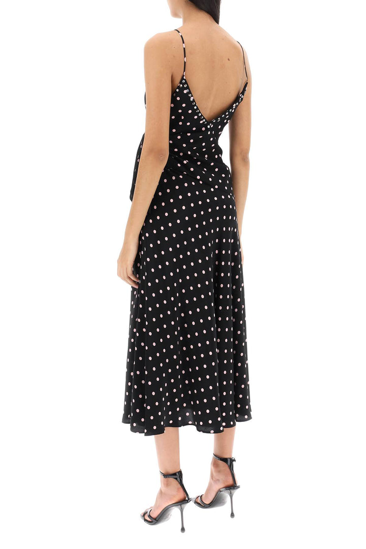 Polka Dot Slip Dress With Studs And Rhinestones - Alessandra Rich - Women