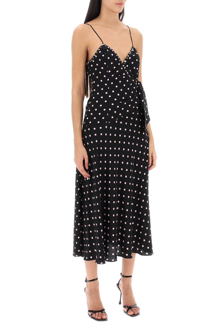 Polka Dot Slip Dress With Studs And Rhinestones - Alessandra Rich - Women