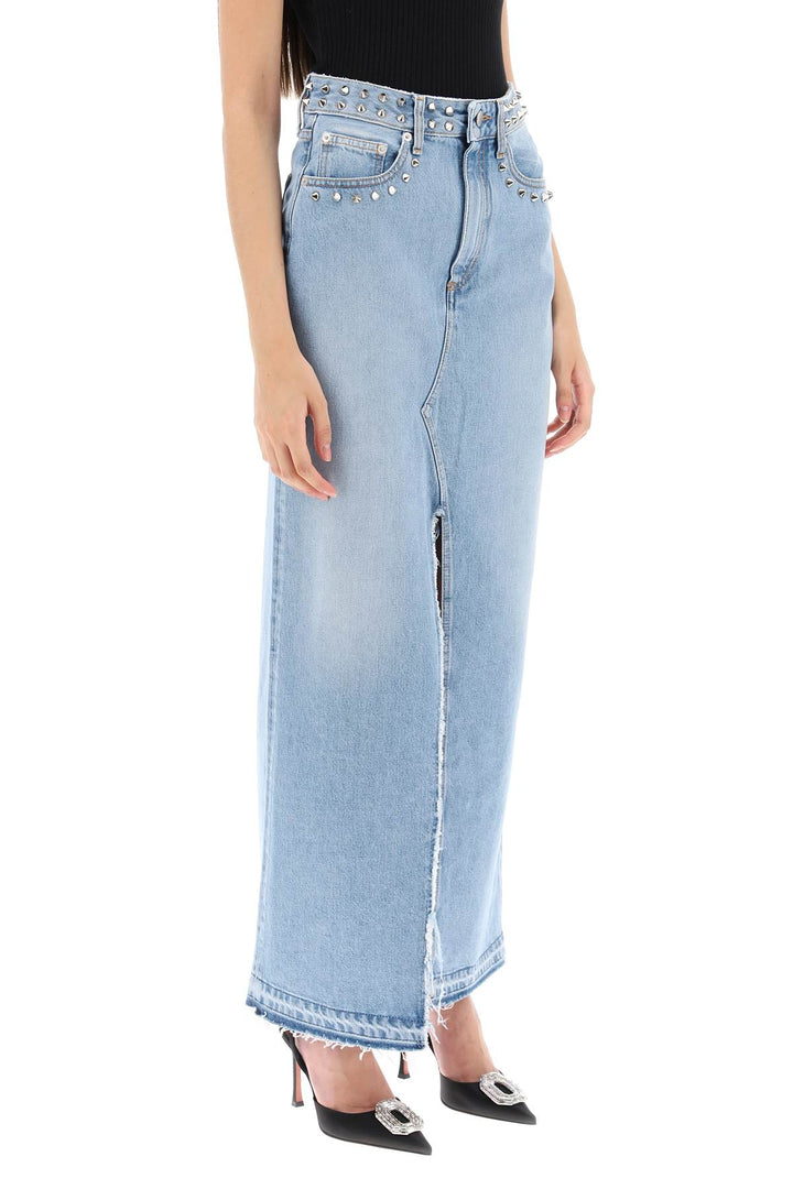 Long Denim Skirt With Studs - Alessandra Rich - Women