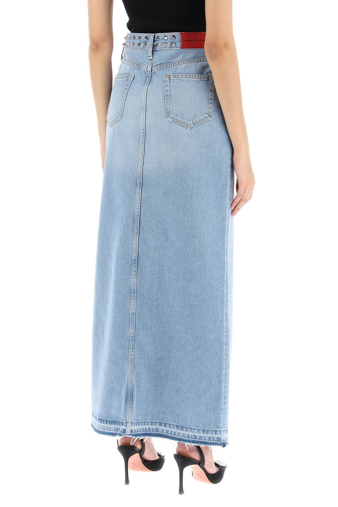 Long Denim Skirt With Studs - Alessandra Rich - Women