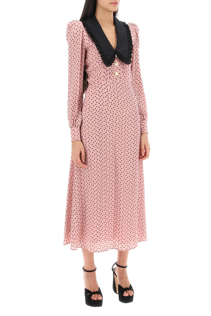 Midi Dress With Contrasting Collar - Alessandra Rich - Women