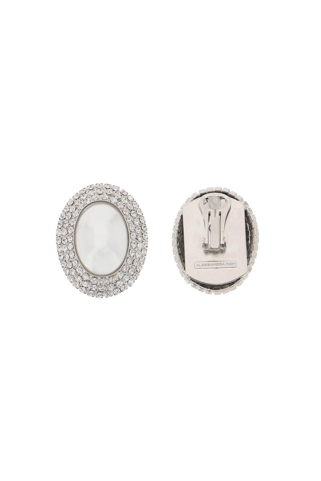 Oval Earrings With Pearl And Crystals - Alessandra Rich - Women