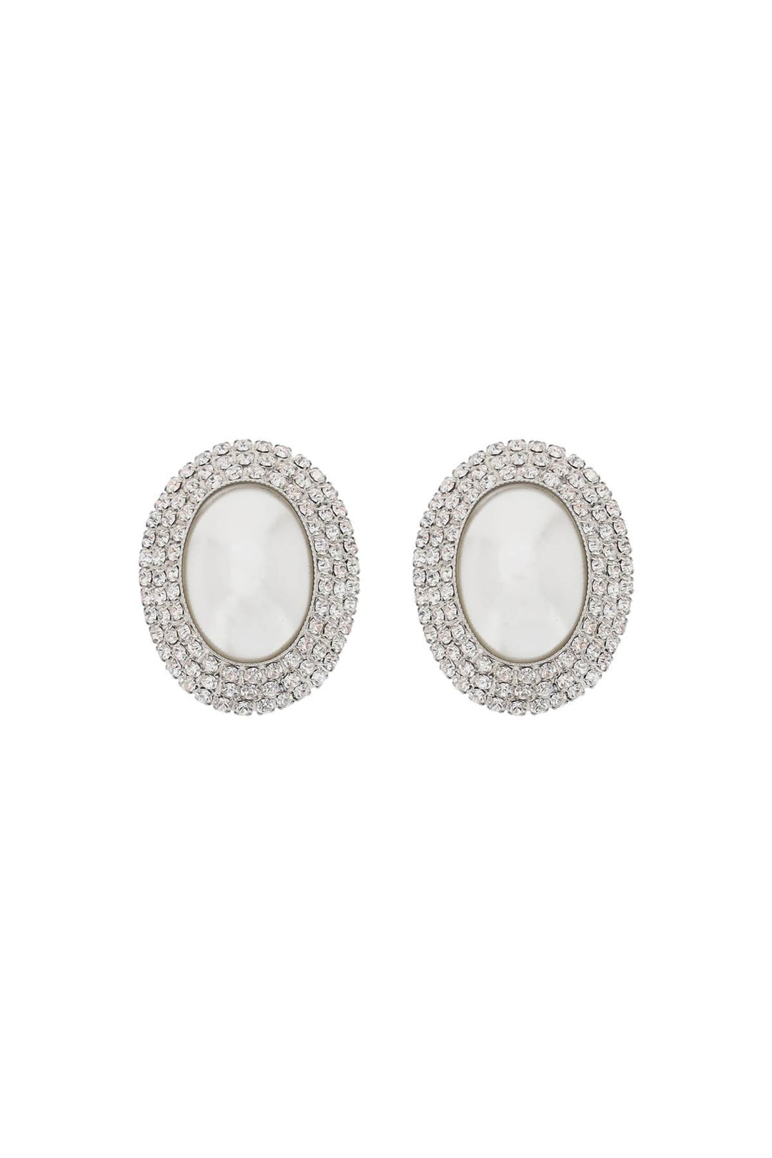 Oval Earrings With Pearl And Crystals - Alessandra Rich - Women