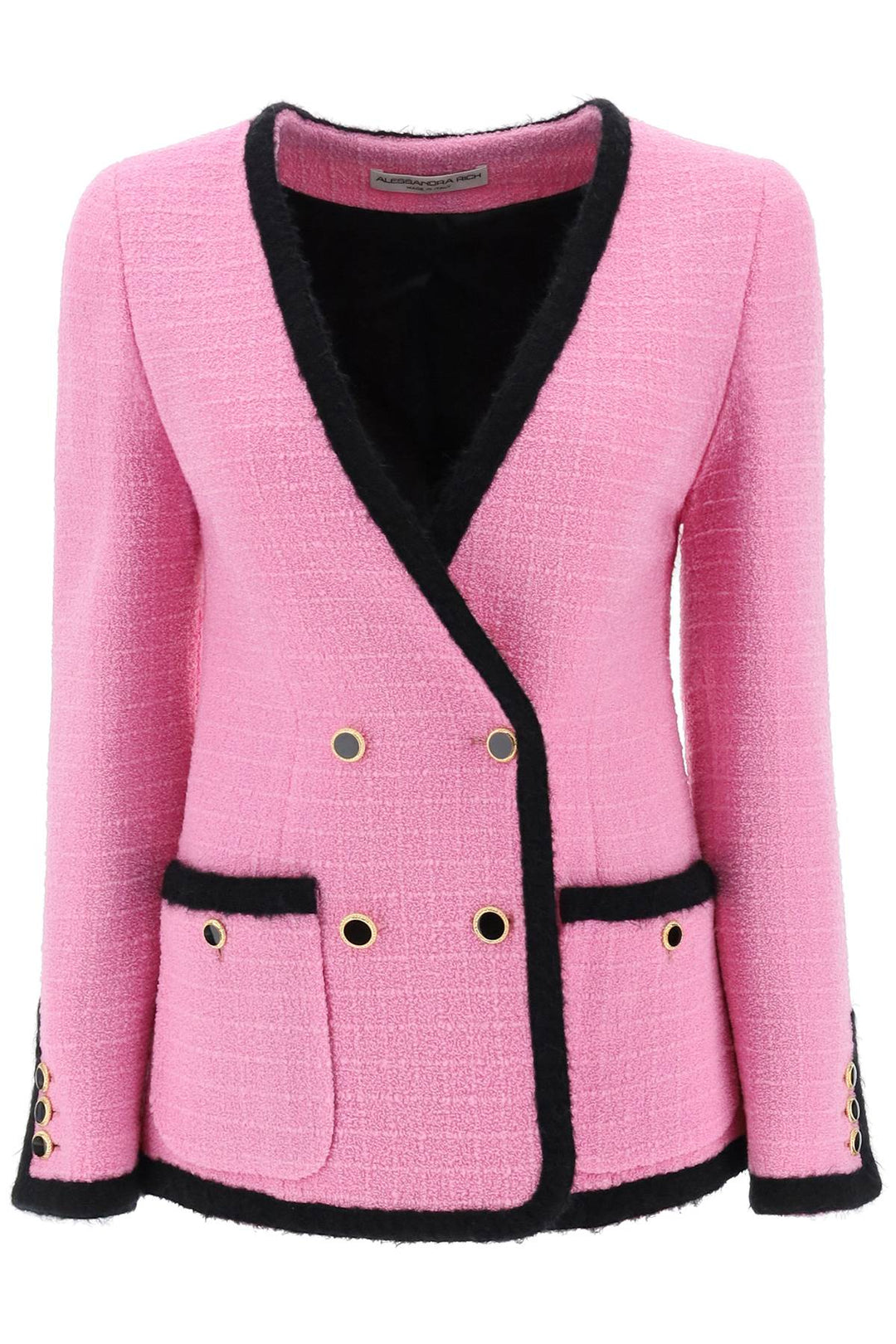 Double Breasted Boucle Tweed Jacket - Alessandra Rich - Women