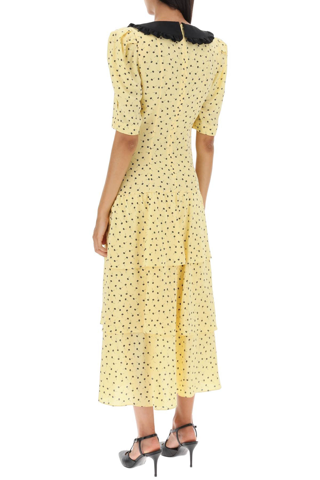 Floral Dress With Contrasting Collar - Alessandra Rich - Women