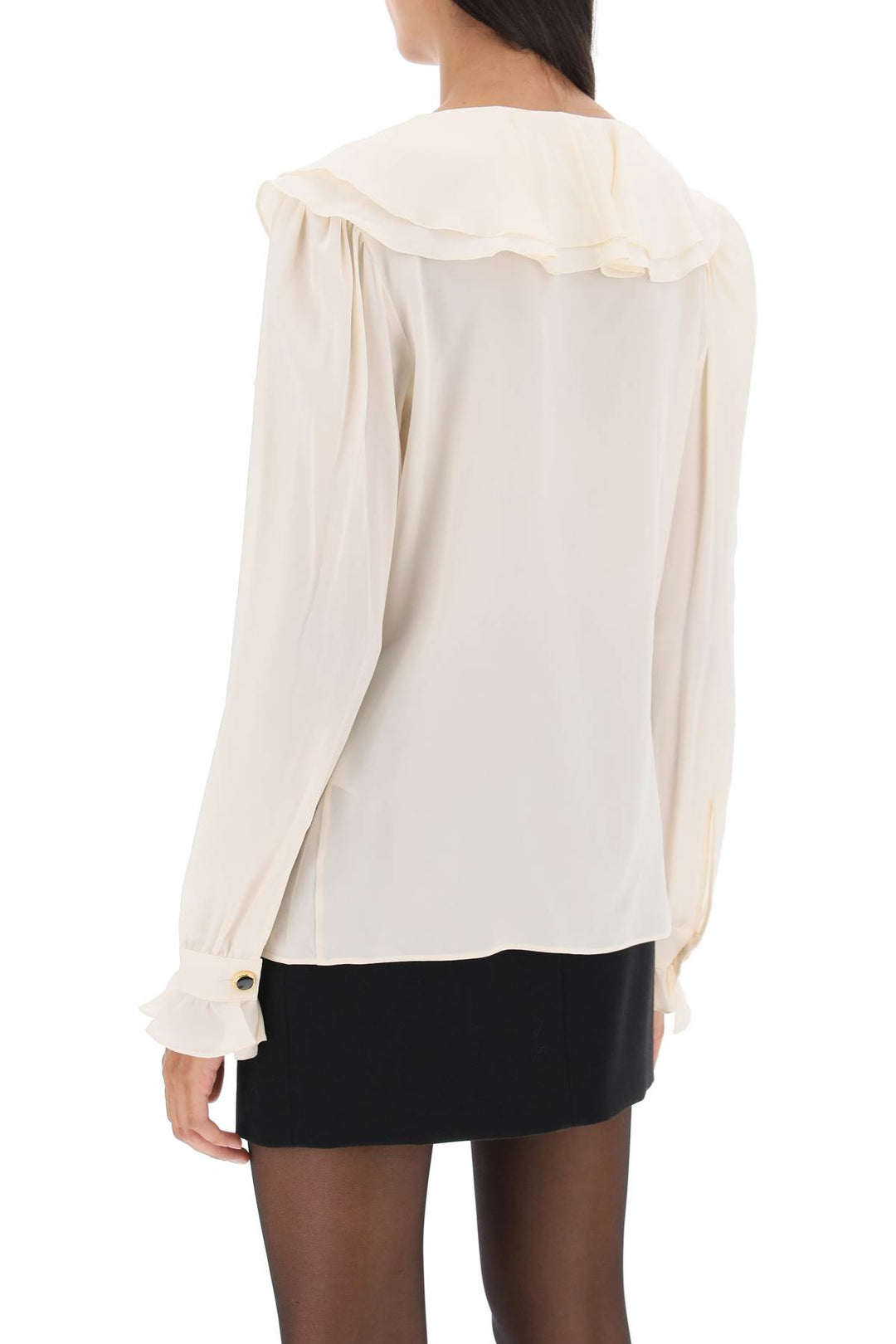 Crepe De Chine Blouse With Frills - Alessandra Rich - Women