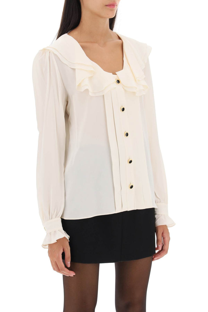 Crepe De Chine Blouse With Frills - Alessandra Rich - Women