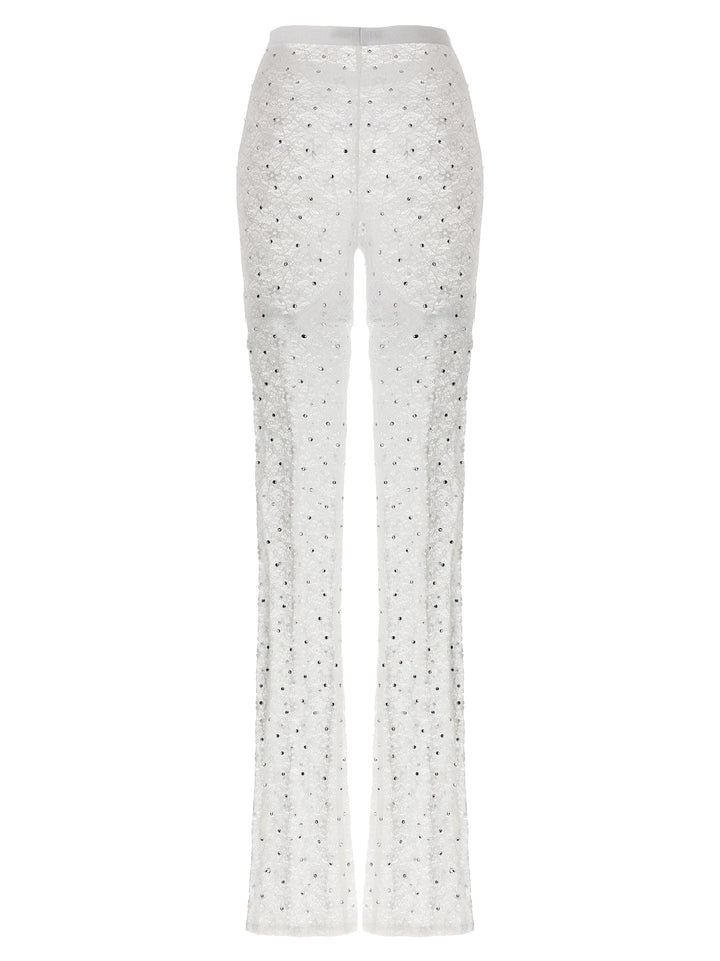 Alessandra Rich Rhinestone Lace Leggings - White | 2e10297ff9bb1266b5b33c96de1f290d67121591