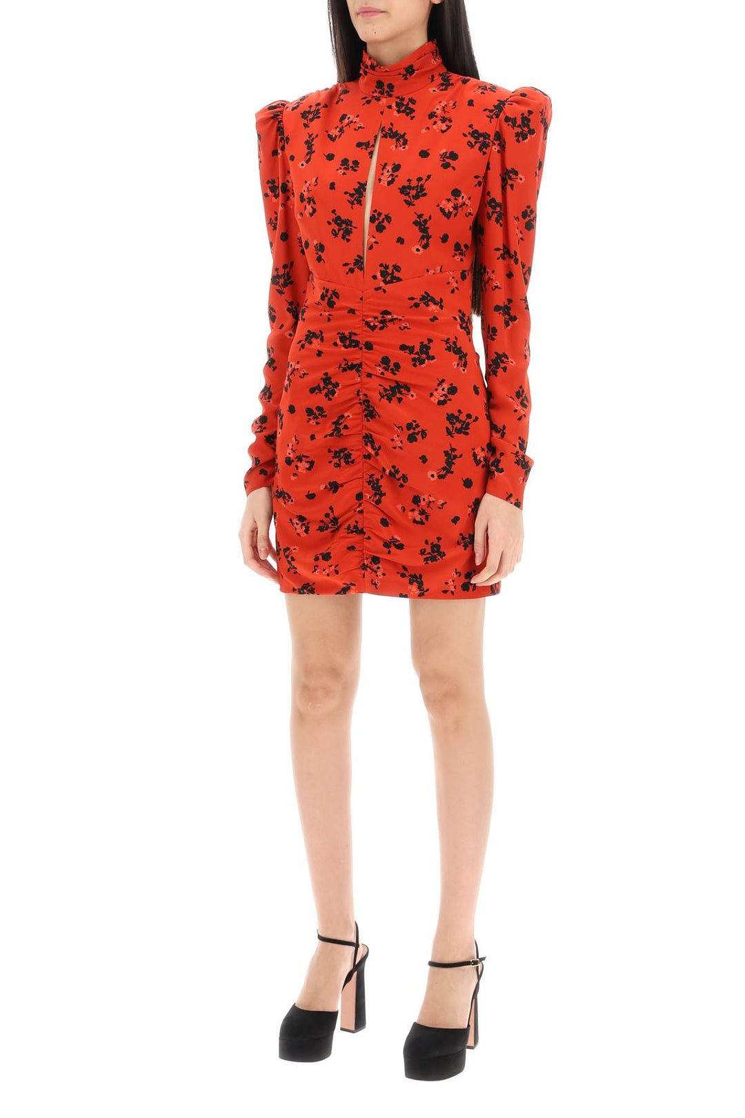 High Neck Floral Mini Dress - Alessandra Rich - Women