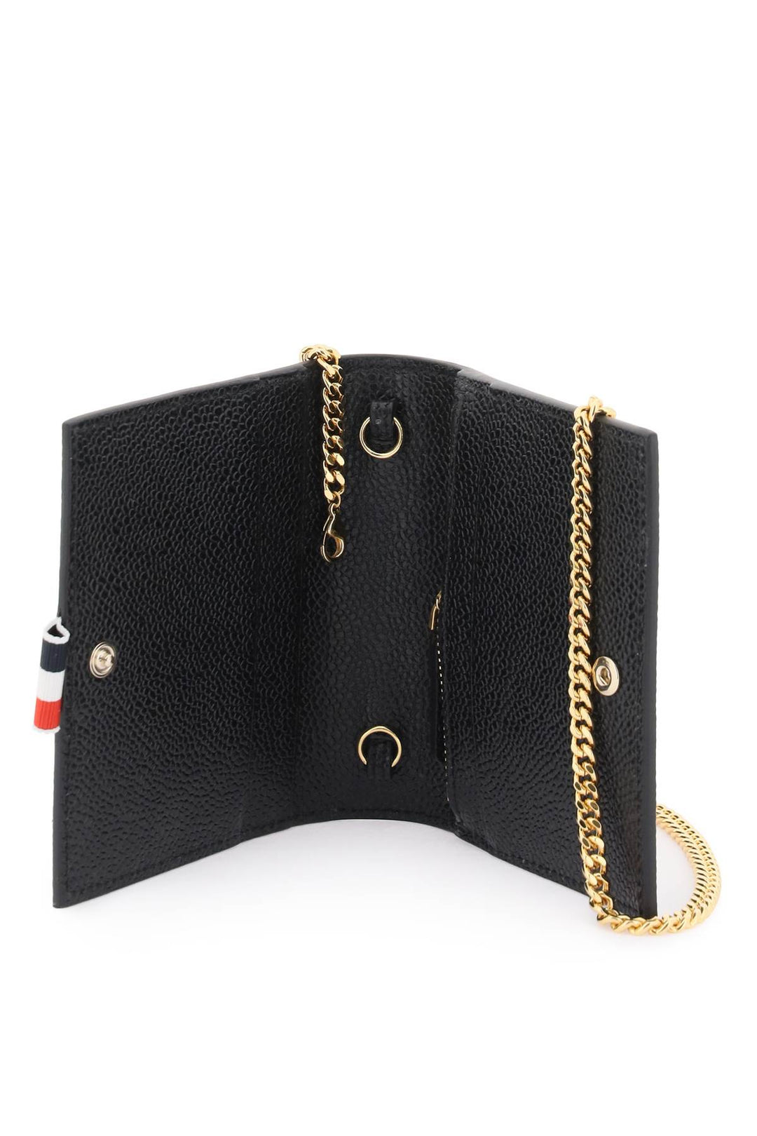 Leather Crossbody Card Holder - Thom Browne - Women