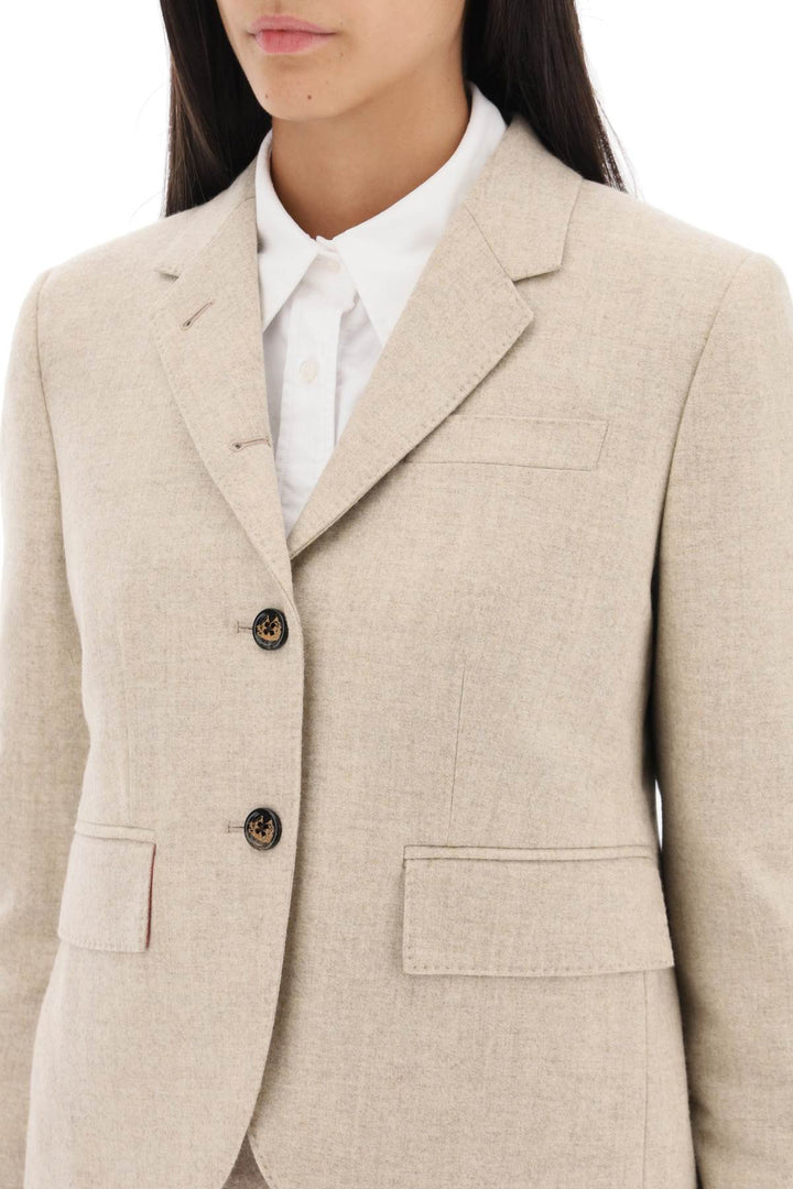 Short Wool Flannel Jacket - Thom Browne - Women