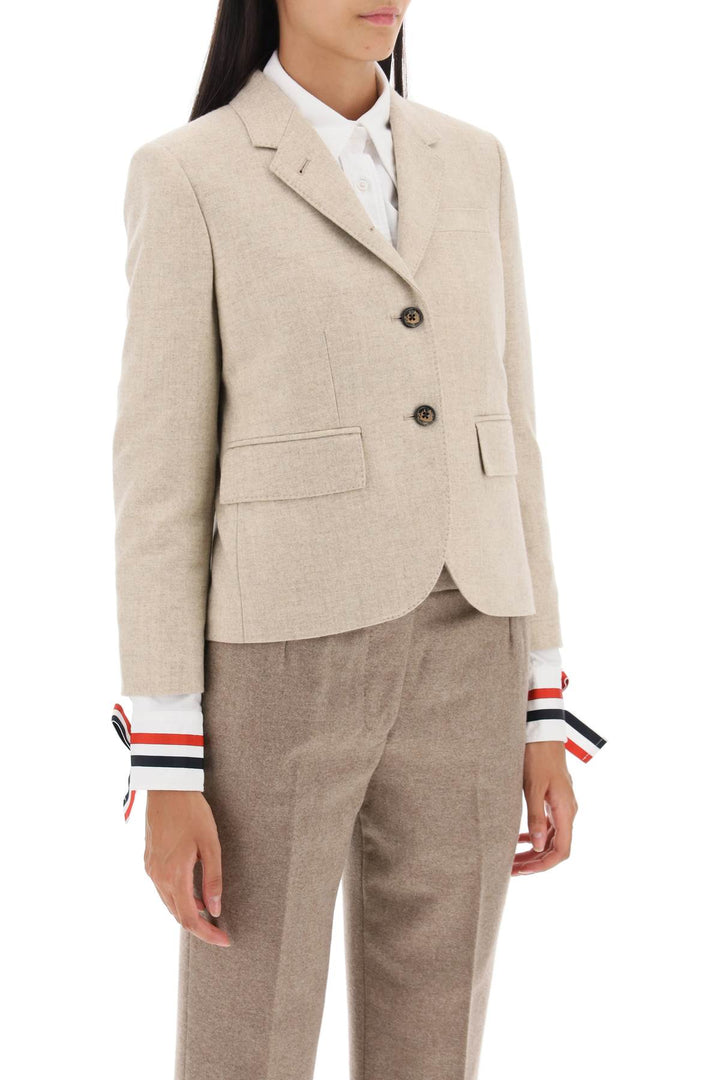 Short Wool Flannel Jacket - Thom Browne - Women