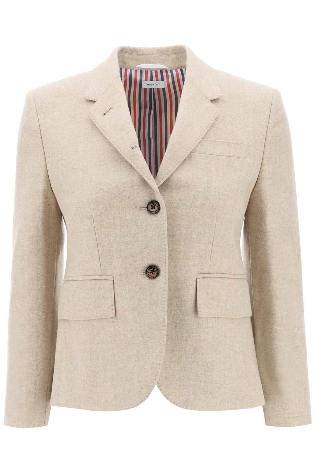 Short Wool Flannel Jacket - Thom Browne - Women