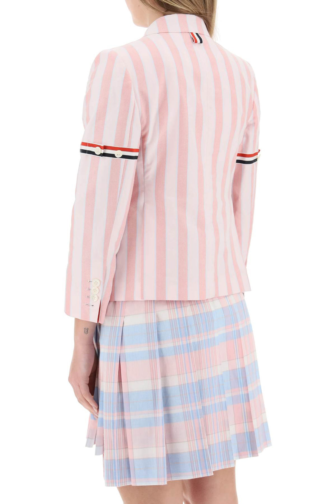 Striped Blazed With Tricolor Details - Thom Browne - Women