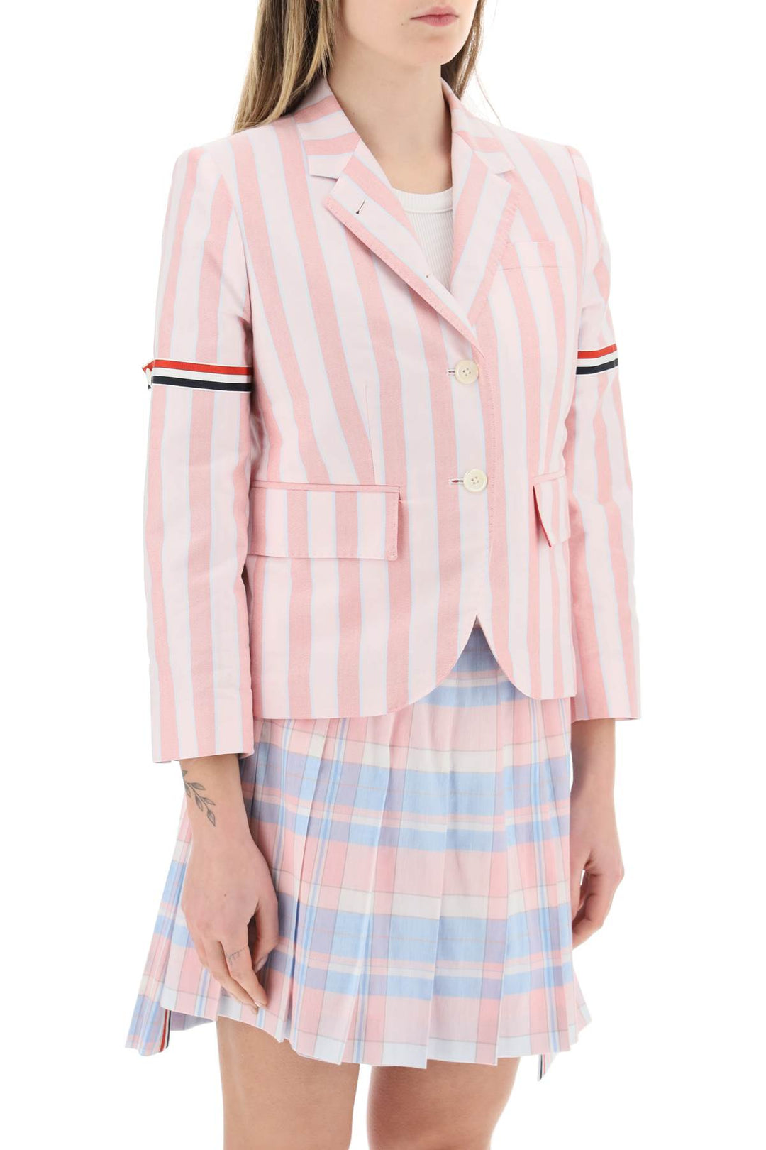 Striped Blazed With Tricolor Details - Thom Browne - Women