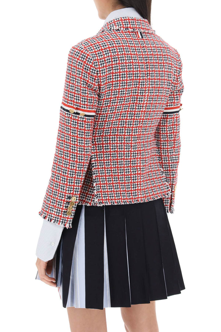 Single Breasted Jacket In Check Tweed - Thom Browne - Women