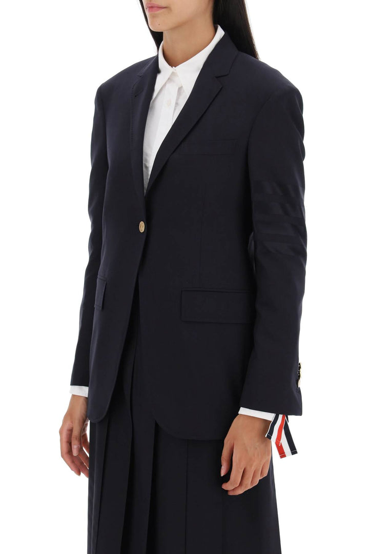 4 Bar Single Breasted Blazer In Light Wool - Thom Browne - Women