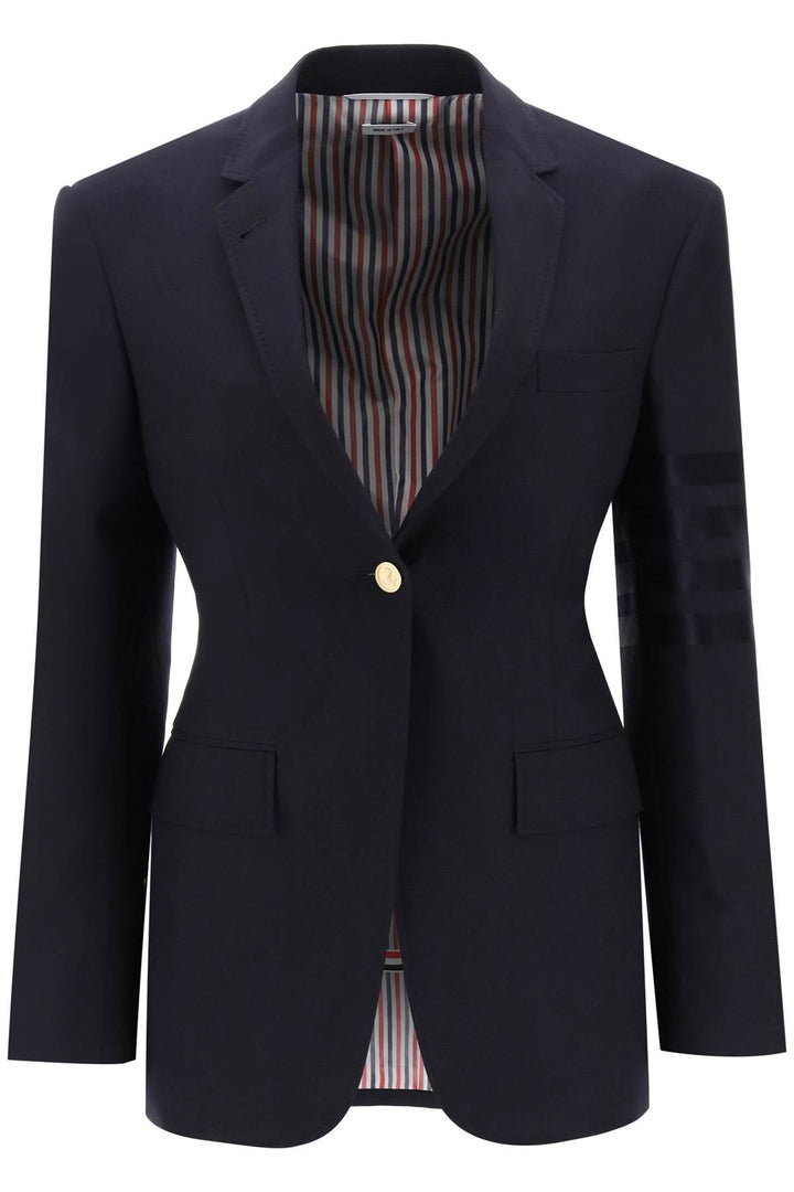 4 Bar Single Breasted Blazer In Light Wool - Thom Browne - Women