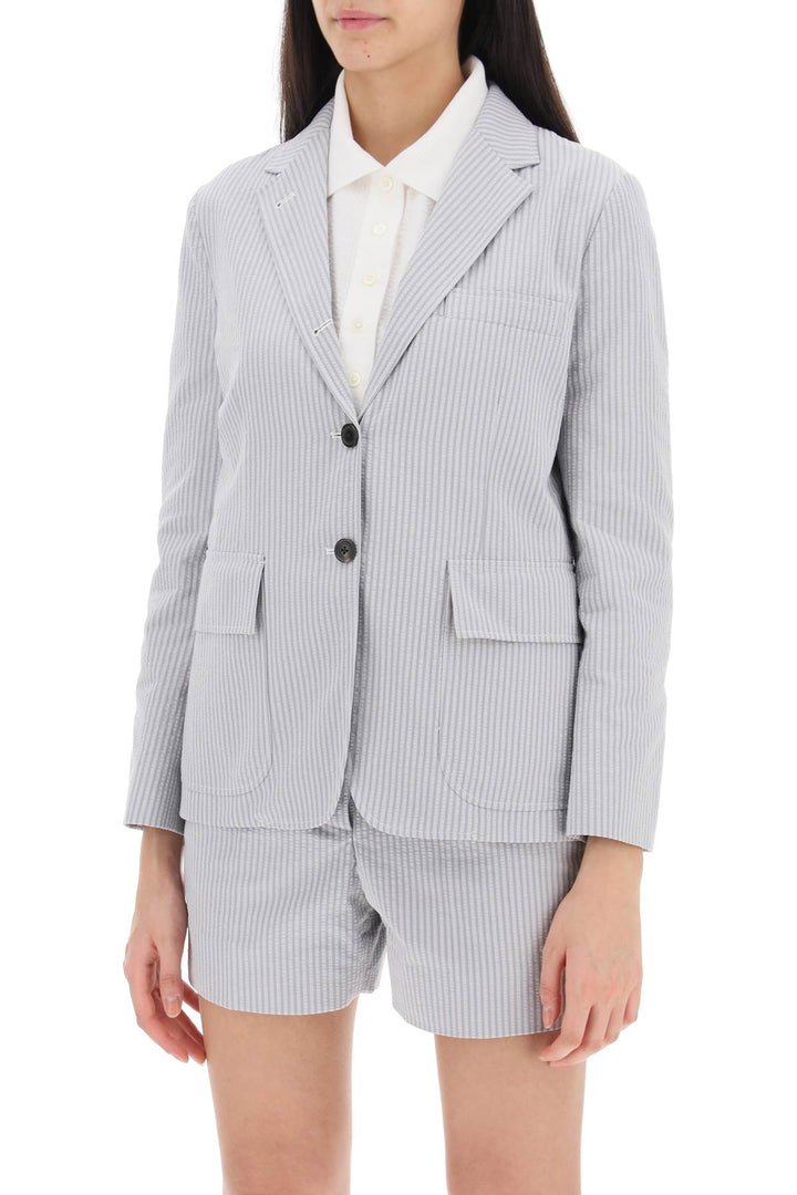 Seersucker Single Breasted Jacket - Thom Browne - Women