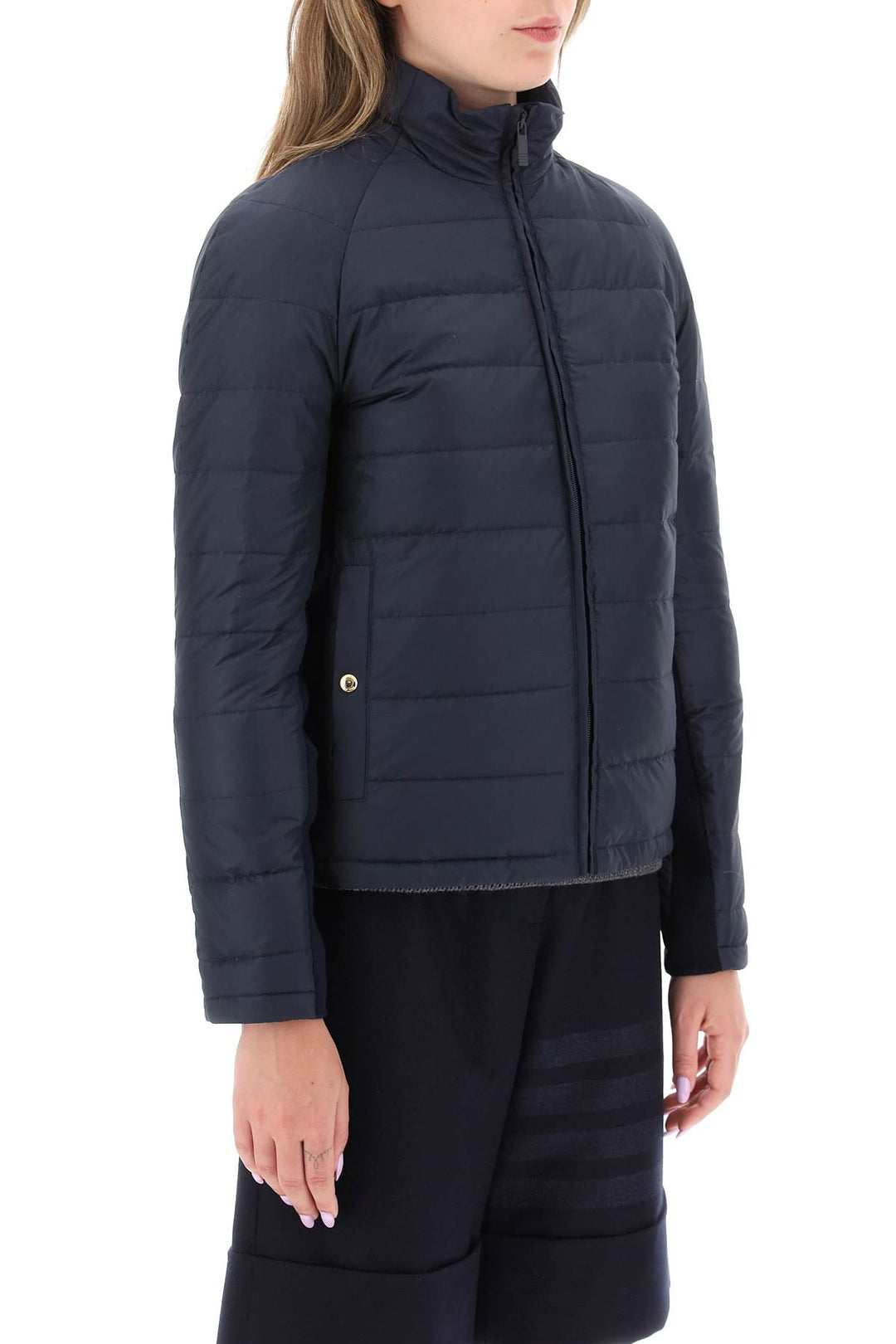 Quilted Puffer Jacket With 4 Bar Insert - Thom Browne - Women