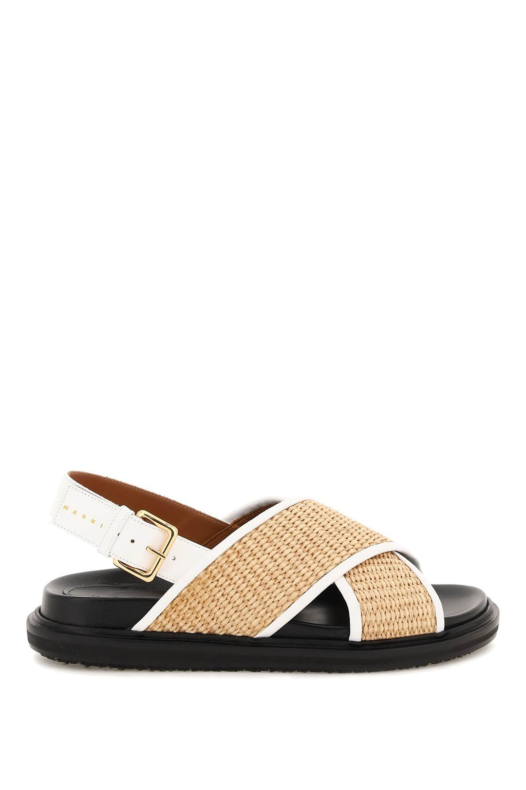 Leather And Raffia Fussbett Sandals - Marni - Women