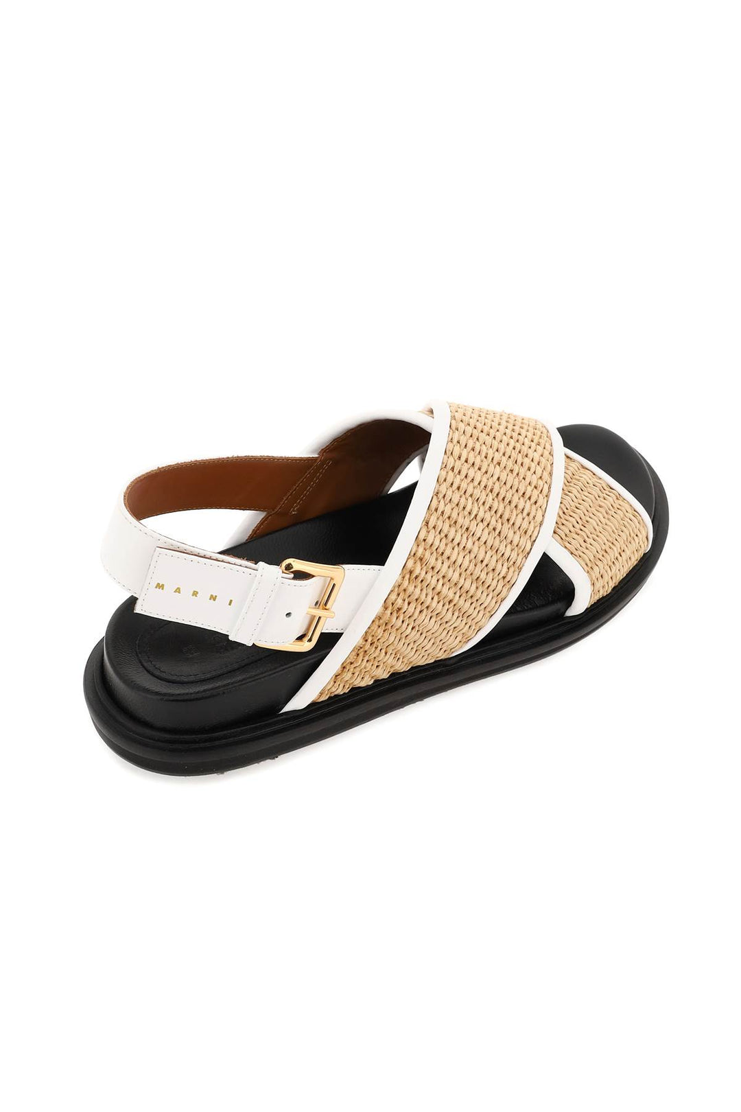 Leather And Raffia Fussbett Sandals - Marni - Women