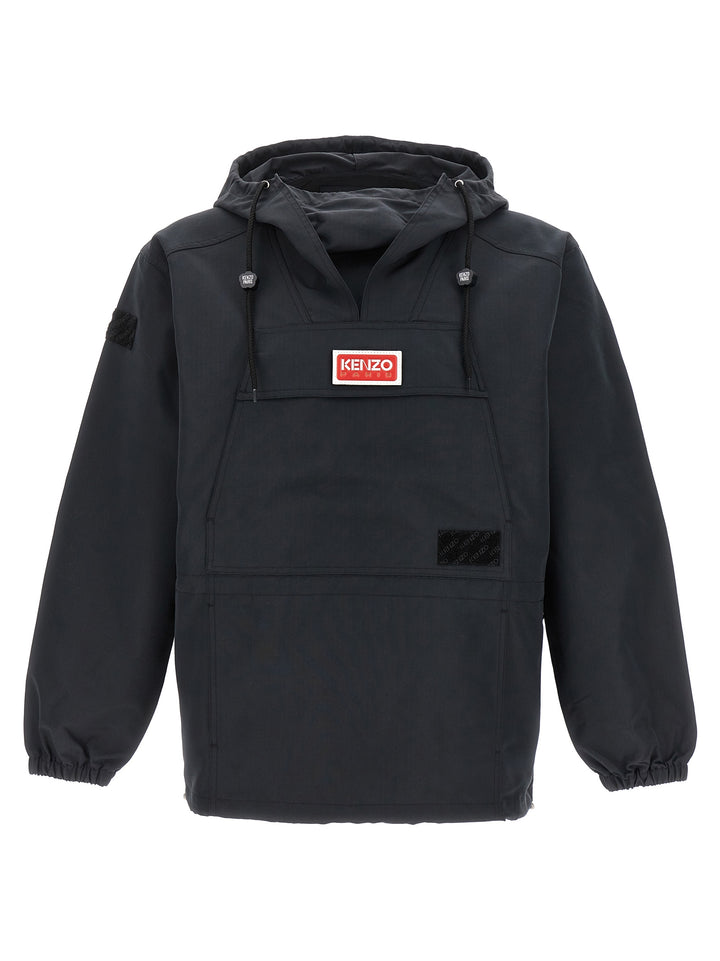 Logo Anorak Casual Jackets, Parka Black