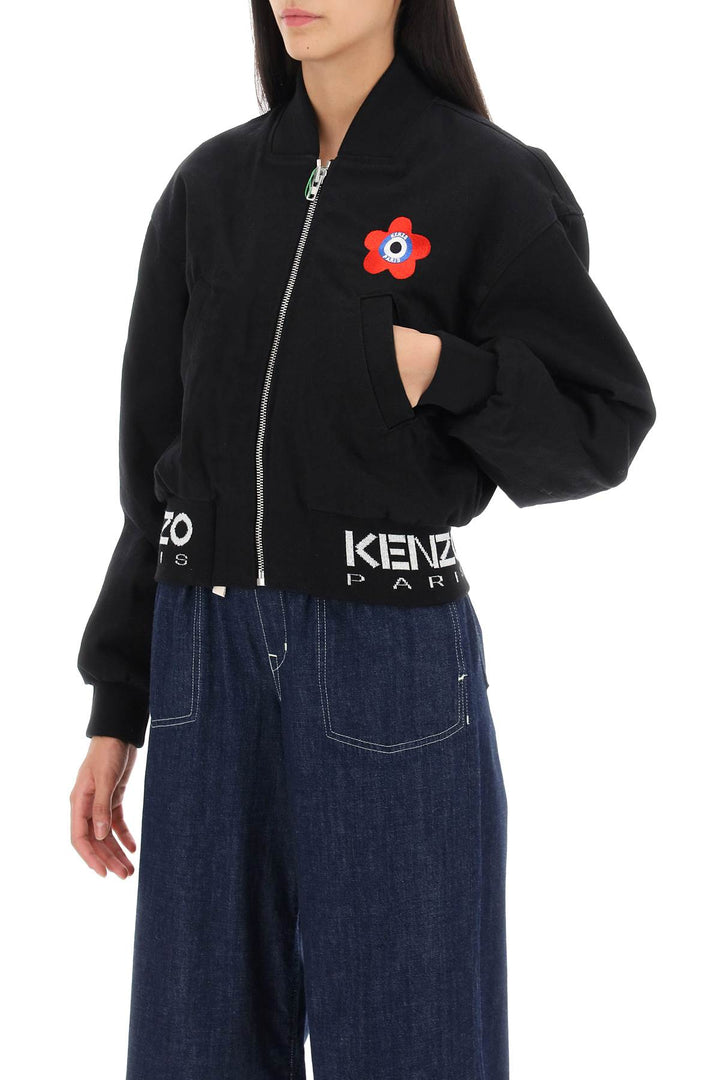 Target Cropped Bomber Jacket In Denim - Kenzo - Women