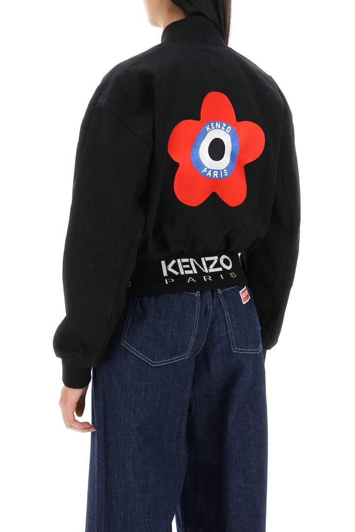 Target Cropped Bomber Jacket In Denim - Kenzo - Women