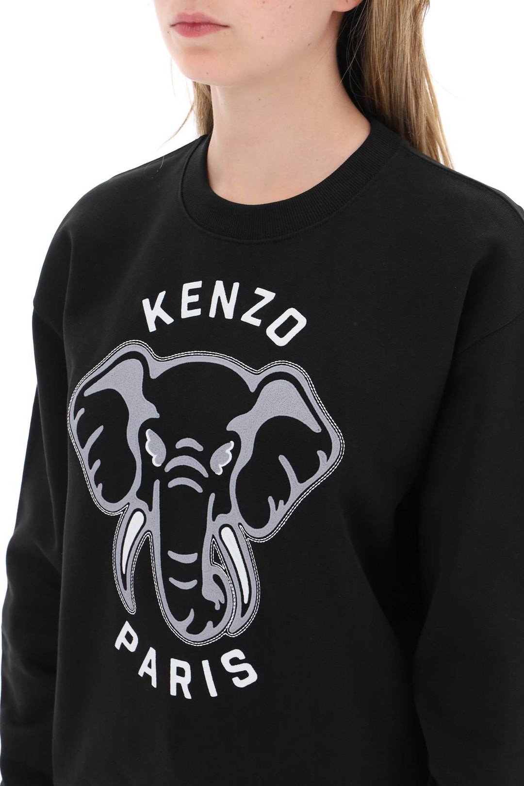 'Varsity Jungle' Elephant Embroidered Sweatshirt - Kenzo - Women