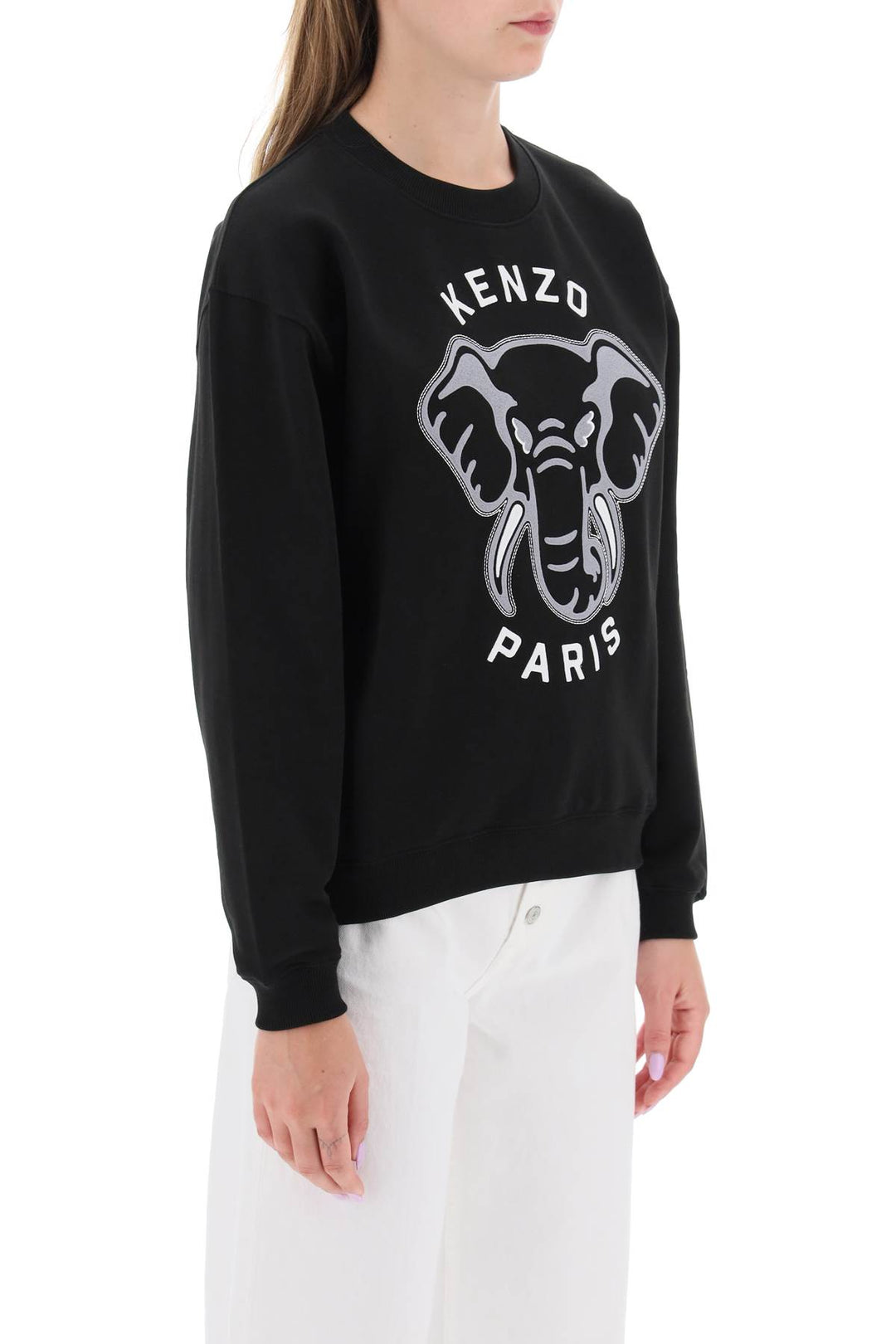 'Varsity Jungle' Elephant Embroidered Sweatshirt - Kenzo - Women