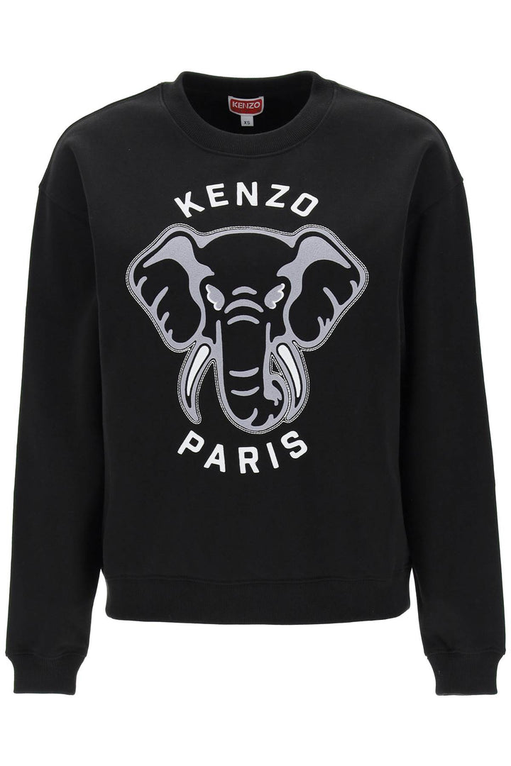 'Varsity Jungle' Elephant Embroidered Sweatshirt - Kenzo - Women