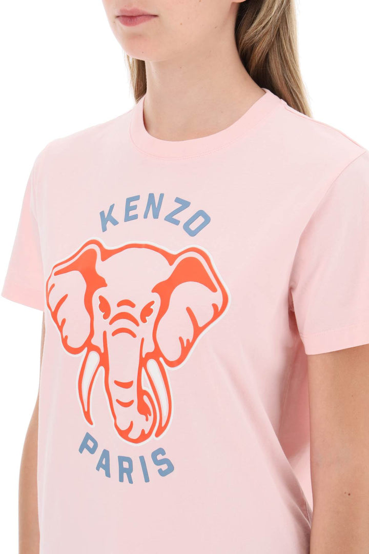 T Shirt With 'Elephant' Print - Kenzo - Women