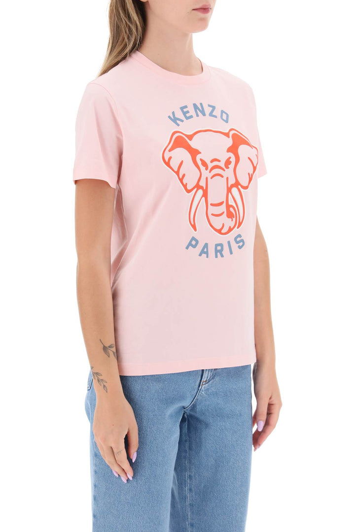 T Shirt With 'Elephant' Print - Kenzo - Women