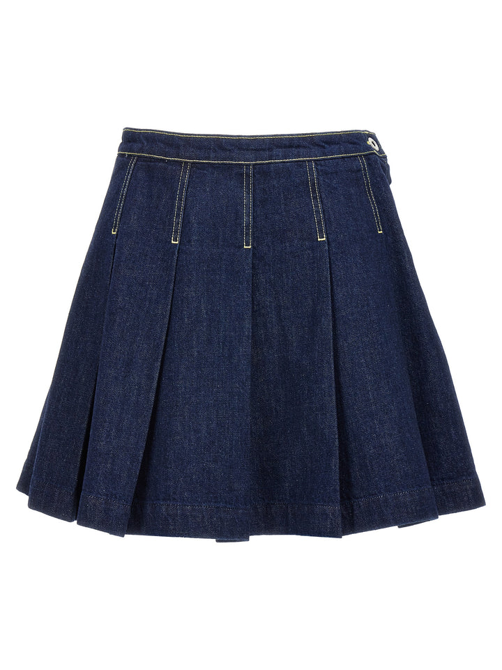 Solid Fit&Flare Skirts Blue