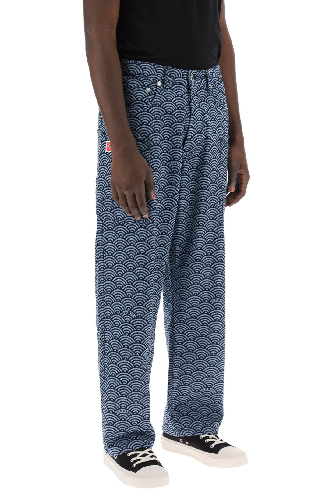 Monkey Workwear Jeans With Seigaiha Print - Kenzo - Men