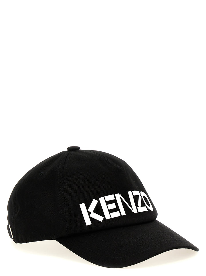 Logo Printed Cap Hats White/Black