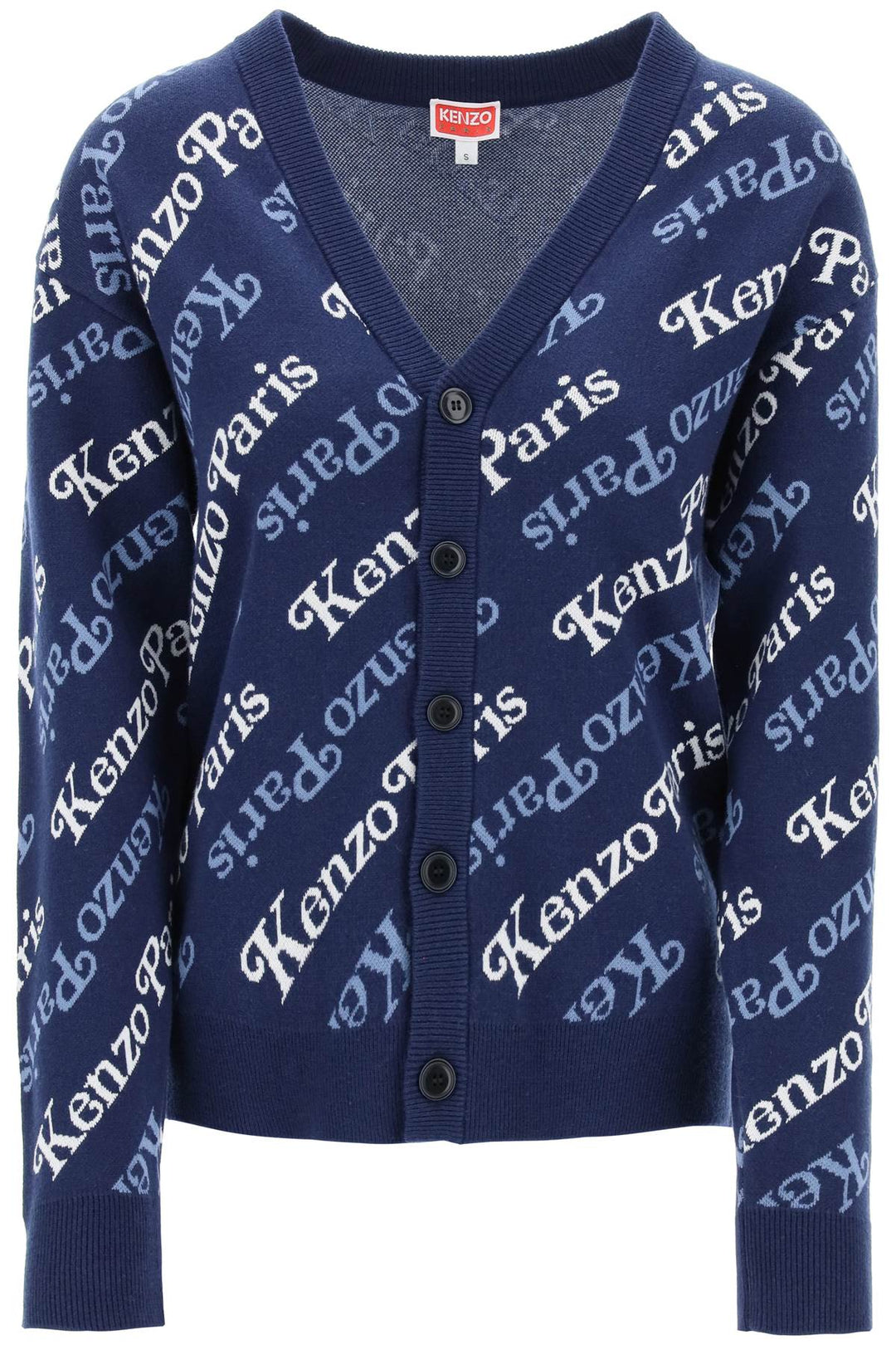 Cardigan With Logo Pattern - Kenzo - Women