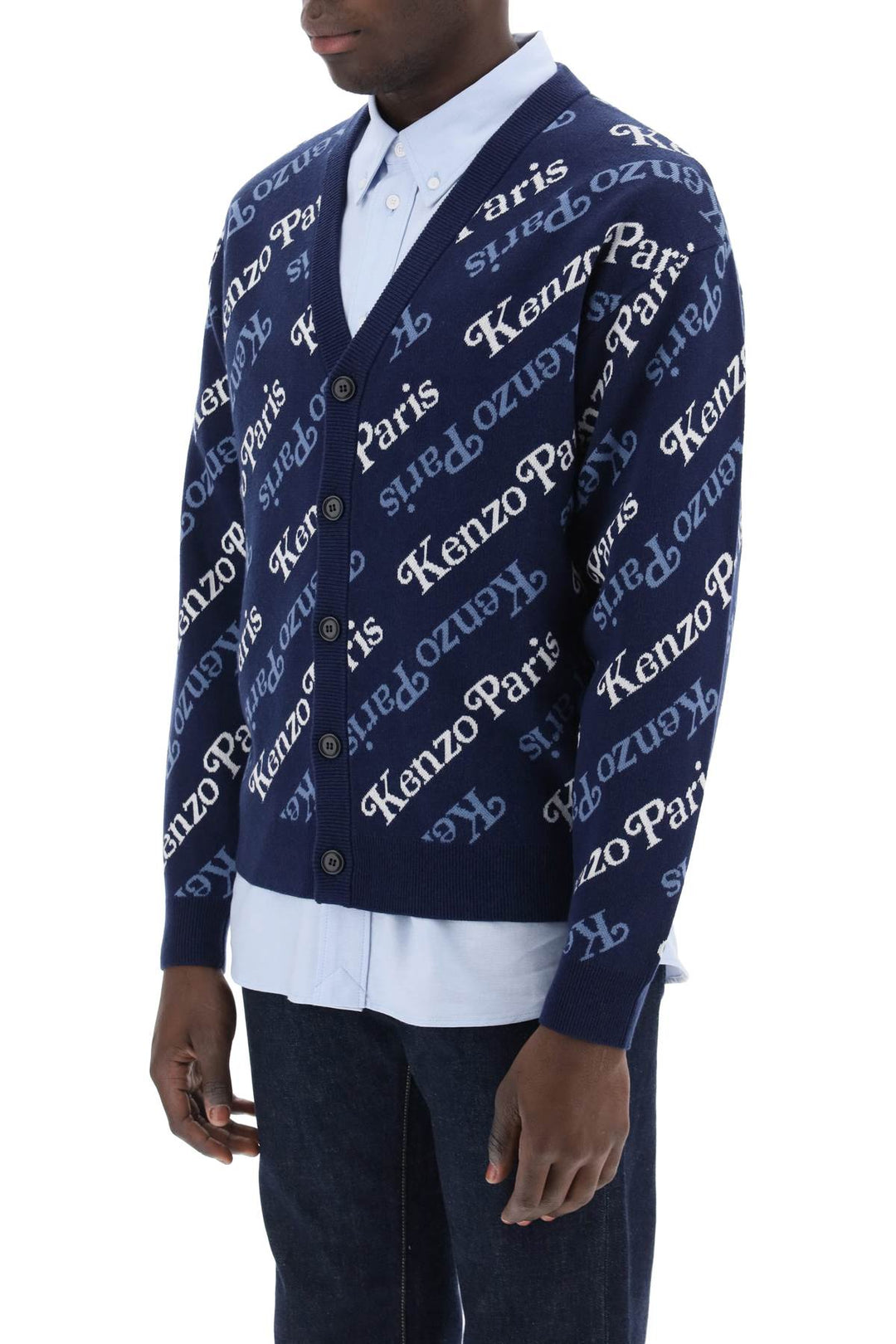 Cardigan With Logo Pattern - Kenzo - Women