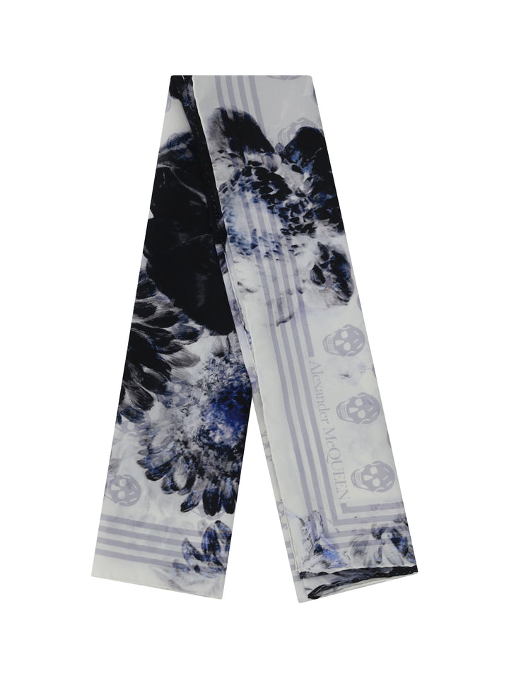 Silk foulard with Chiaroscuro floral motif