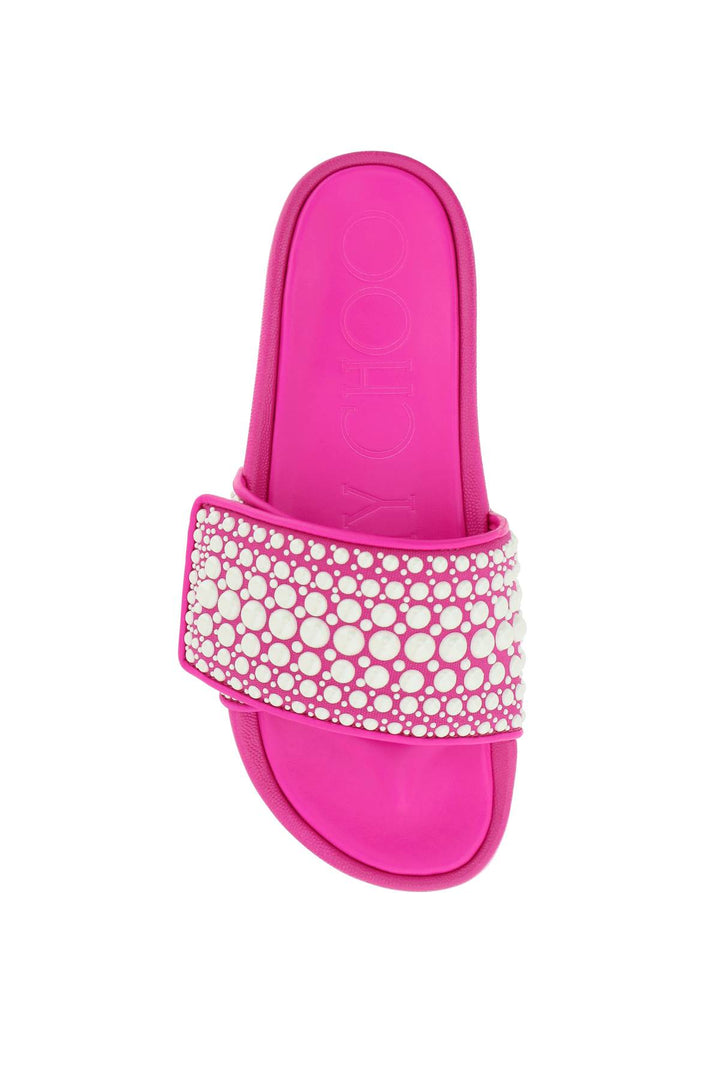 Rubber Slides With Pearls - Jimmy Choo - Women