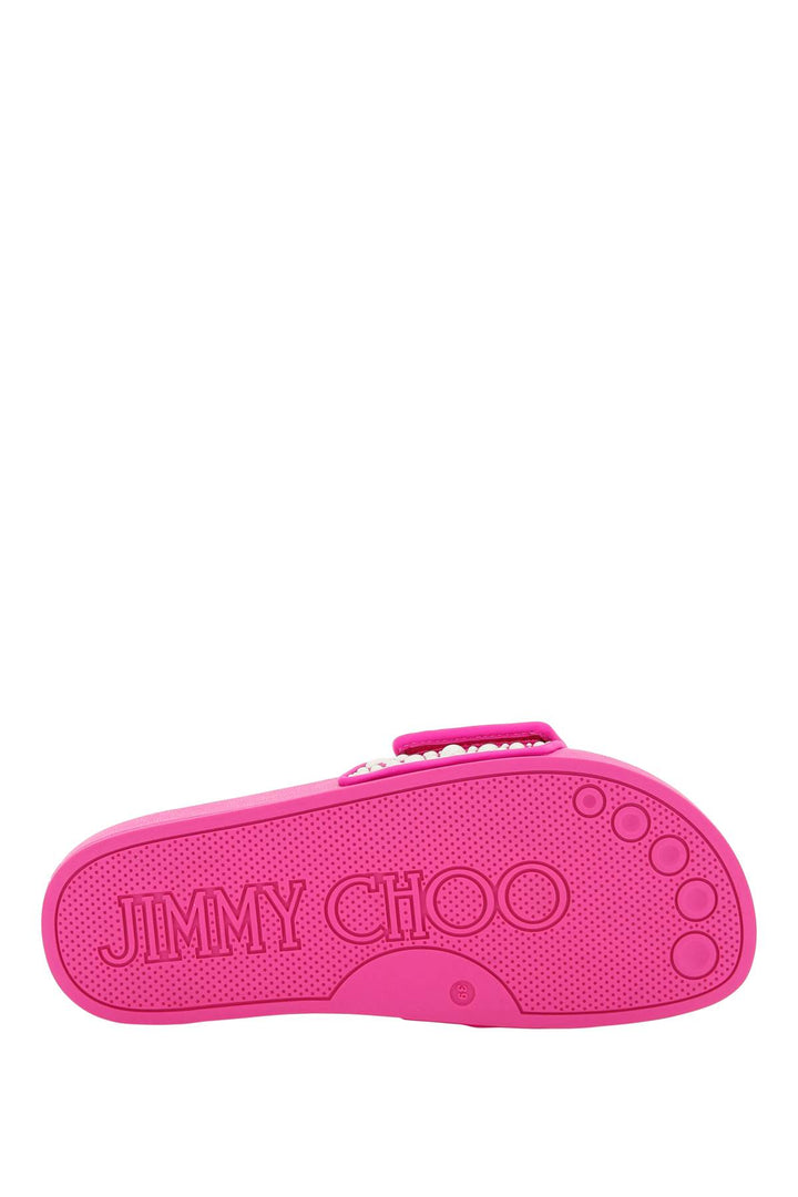 Rubber Slides With Pearls - Jimmy Choo - Women