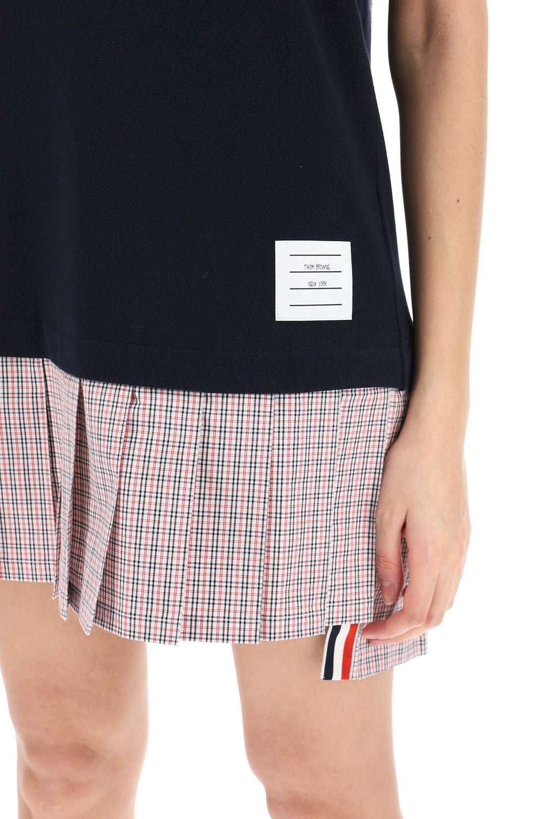 Mini Abito Stile Polo Con Fondo Plissettato - Thom Browne - Women