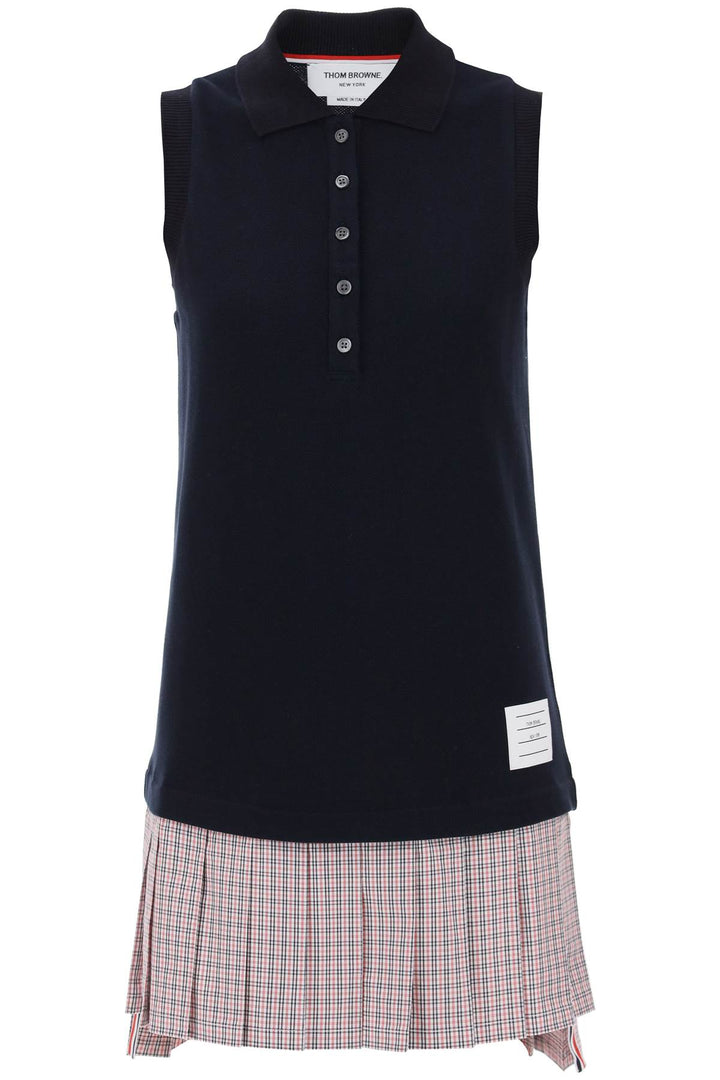 Mini Abito Stile Polo Con Fondo Plissettato - Thom Browne - Women